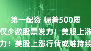 第一配资 标普500屡创新高背后仅少数股票发力！美股上涨行情或难持续